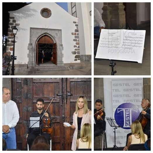 Momento del acto de anoche en la ermita de San Pedro Mártir (Foto Francisco Javier Santana)